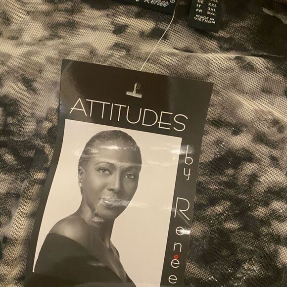 Attitudes by Renee Printed Cardigan lt weight Sz 3X NWT - Picture 5 of 6